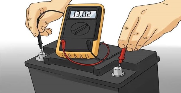 check terminal of car battery